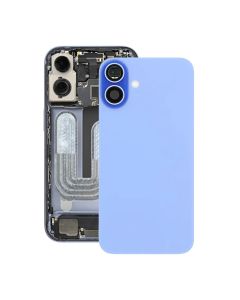 iPhone 16 Plus Baksida Glas med Magnet och Kameralins - Blå