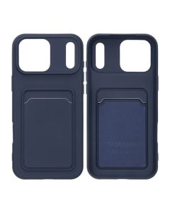 Mobilskal Silikon med Korthållare för iPhone 17 Pro Max - Blå