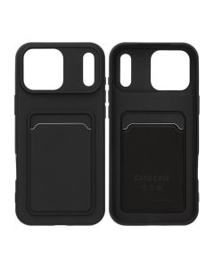 Mobilskal Silikon med Korthållare för iPhone 17 Pro Max - Svart