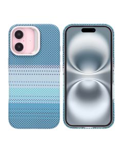 iPhone 16 Skal med Magsafe och Utfällbart Stativ - Randig Grön