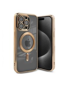 Luxury Mobilskal med Magsafe iPhone 15 Pro - Guld