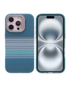 iPhone 16 Pro Skal med Magsafe och Utfällbart Stativ - Randig Grön