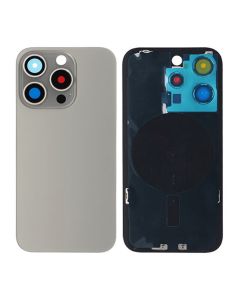 iPhone 15 Pro Baksida Glas med Magsafe Magnet - Grå