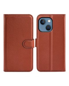 iPhone 14 Plånboksfodral med Stativ - Brun- G-SP.se