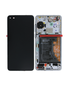 Huawei P40 Skärm med LCD Display + Batteri Original - Silver- G-SP.se