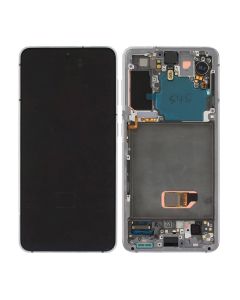 Samsung Galaxy S21 5G Skärm med LCD Display Original + Framkamera Original - Vit- G-SP.se