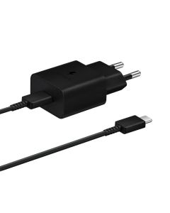 Samsung Laddare USB-C 15W + USB-C Kabel 1m - Svart- G-SP.se