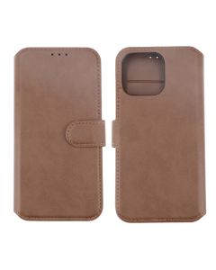 iPhone 15 Pro Max Plånboksfodral Läder Rvelon - Brun- G-SP.se
