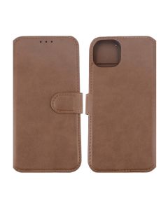 iPhone 15 Plus Plånboksfodral Läder Rvelon - Brun- G-SP.se