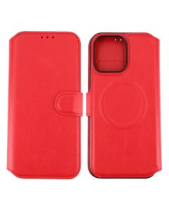 iPhone 15 Pro Max Plånboksfodral med Magsafe Rvelon - Röd- G-SP.se