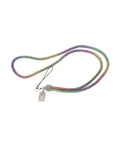 Mobilhalsband Snöre - Regnbågsfärgad glitter