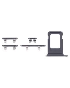 Knappar och Simkorthållare för iPhone 16 Pro/16 Pro Max - Svart