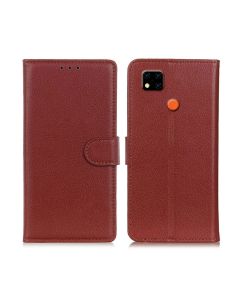 Xiaomi Redmi 9C Plånboksfodral med Stativ - Brun- G-SP.se