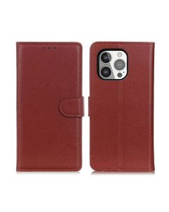 iPhone 13 Pro Plånboksfodral med Stativ - Brun- G-SP.se