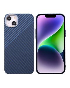 Kolfiber Skal iPhone 14 Plus - Blå & Grå