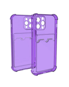 iPhone 13 Pro Stöttåligt Skal med Korthållare - Lila- G-SP.se