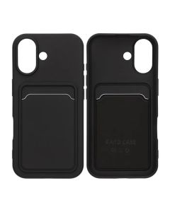 Mobilskal Silikon med Korthållare för iPhone 17 - Svart