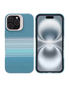 iPhone 16 Pro Max Skal med Magsafe och Utfällbart Stativ - Randig Grön