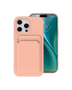 Mobilskal iPhone 16 Pro Max Silikon med Korthållare - Rosa