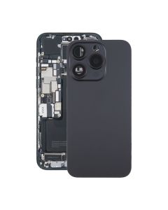 iPhone 15 Pro Baksida Glas med Magnet och Kameralins - Svart Titan
