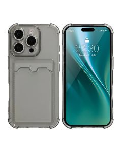 iPhone 16 Pro Mobilskal Stöttåligt med Korthållare - Svart