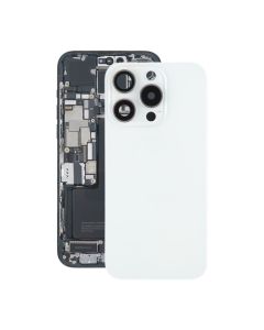 iPhone 15 Pro Baksida Glas med Magnet och Kameralins - Vit Titan