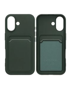 Mobilskal Silikon med Korthållare för iPhone 17 - Militärgrön