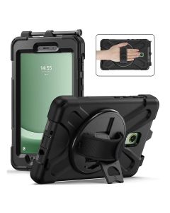 Fodral med Handrem och Ställ för Galaxy Tab Active3 - Svart