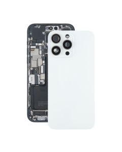 iPhone 15 Pro Max Baksida Glas med Magnet och Kameralins - Vit Titan