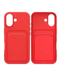 Mobilskal Silikon med Korthållare för iPhone 17 - Röd