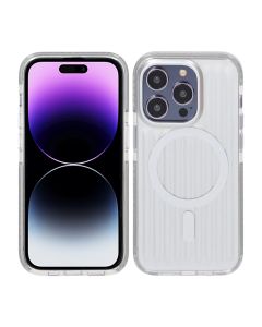 Mönstrat TPU Skal till iPhone 14 Pro med MagSafe - Silver