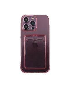 iPhone 14 Pro Stöttåligt Skal med Korthållare - Rosa- G-SP.se