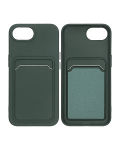 iPhone 16e Mobilskal Silikon med Korthållare - Grön