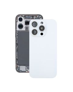 iPhone 16 Pro Baksida Glas med Magnet och Kameralins - Vit Titan