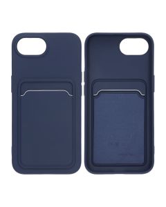 iPhone 16e Mobilskal Silikon med Korthållare - Blå