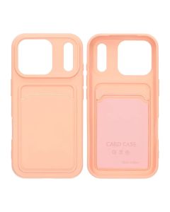 Mobilskal Silikon med Korthållare för iPhone 17 Pro - Rosa