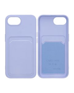 iPhone 16e Mobilskal Silikon med Korthållare - Lila