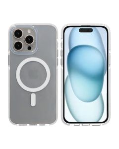 iPhone 15 Pro Max Mobilskal Magnet Dubbelskydd - Vit