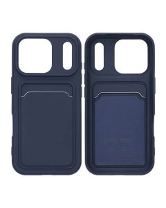 Mobilskal Silikon med Korthållare för iPhone 17 Pro - Blå