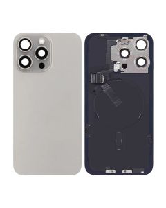 iPhone 15 Pro Max Baksida Glas Komplett OEM - Naturalig Titan