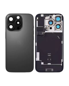 iPhone 16 Pro Baksida Glas med smådelar - Svart Titan