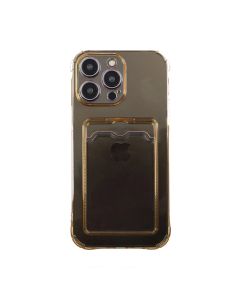 iPhone 14 Pro Stöttåligt Skal med Korthållare - Gul- G-SP.se