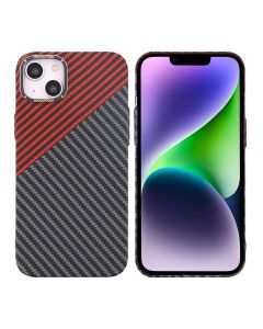 Kolfiber Skal iPhone 14 Plus - Röd & Svart- G-SP.se