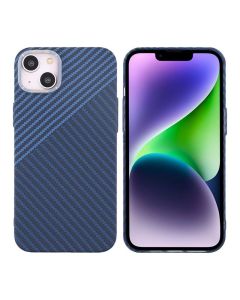 iPhone 15 Plus Mobilskal i Kolfiber - Blå/Grå- G-SP.se