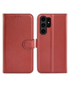 Samsung Galaxy S24 Ultra Plånboksfodral med Stativ - Brun