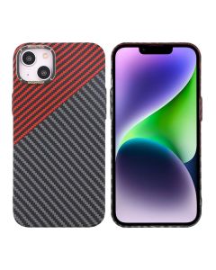 iPhone 15 Plus Mobilskal i Kolfiber - Röd/Svart- G-SP.se