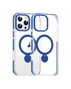 Skal Magsafe till iPhone 16 Pro - Transparent blå med ringstativ