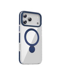 Skal Magsafe till iPhone 17 Pro - Transparent blå med ringstativ