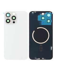 iPhone 15 Pro Max Baksida Glas med Magsafe Magnet - Vit