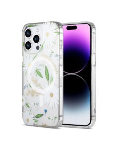 iPhone 14 Pro Max Mobilskal MagSafe - Blommor Vit